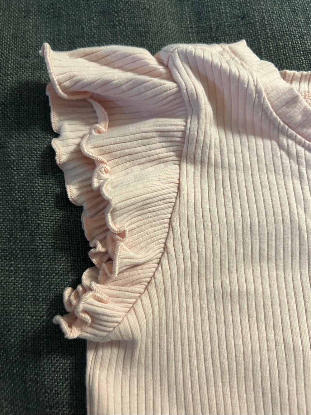 Girls' Ribbed Ruffle Sleeve Tank Top - Light Pink - Picture 3 of 9
